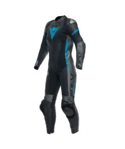 Dainese Grobnik Lady Leather 1PC Suit Perf. Black/Anthracite/Teal