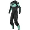 Dainese Imatra Lady Leather 1-PC Suit Perf. Black/Acqua-Green -Helmets Store dainese imatra lady 1 pc perf blk acqua one piece suit 1 teiler overall combinaison 1 piece traje tulum 1 1