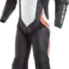 Dainese LAGUNA SECA 4 1PC S/T PERF. Black/White/Fluo-Red -Helmets Store dainese laguna seca 4 1pc s t perf black white fluo red one piece suit 1 teiler overall combinaison 1 piece traje tulum 1 1