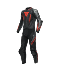 Dainese Laguna Seca 5 2PCS Leather Suit Black/Anthracite/Fluo-Red