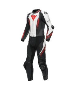 Dainese Laguna Seca 5 2PCS Leather Suit Black/White/Lava-Red