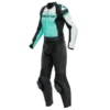 Dainese Mirage Lady Leather 2-P Suit Black/Acqua-Green/Glacier-Gray