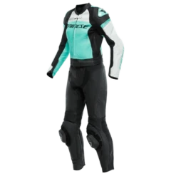 Dainese Mirage Lady Leather 2-P Suit Black/Acqua-Green/Glacier-Gray