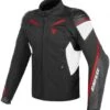Dainese STREET MASTER Leather Jacket Black/White/Lava-Red