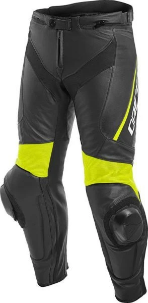 Dainese DELTA 3 Leather Pants BLACK/BLACK/FLUO-YELLOW
